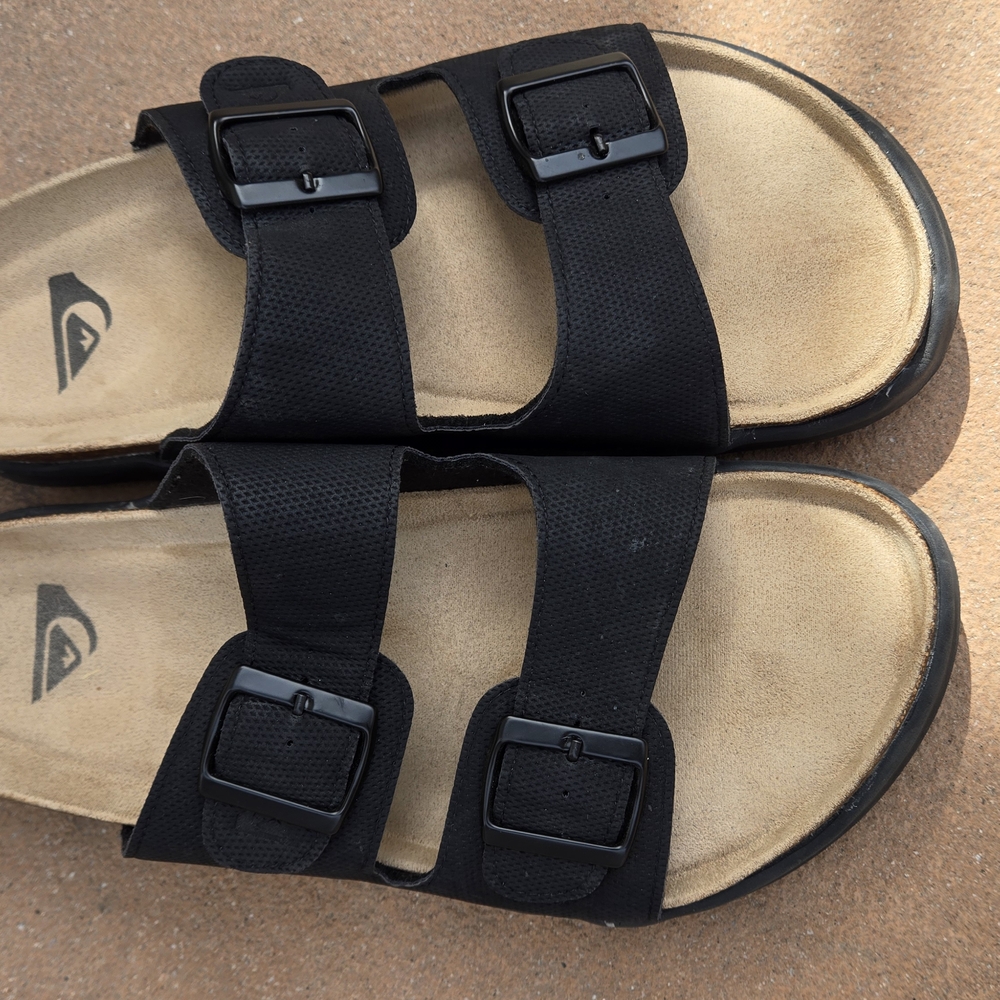 Quiksilver Black Sandals with Buckles